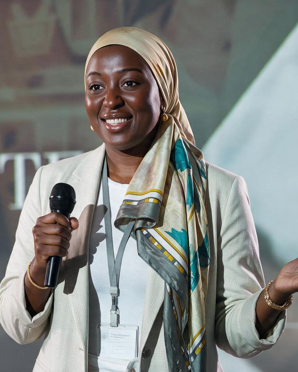 Nabou-Seynabou Touré en prise de parole sur scène