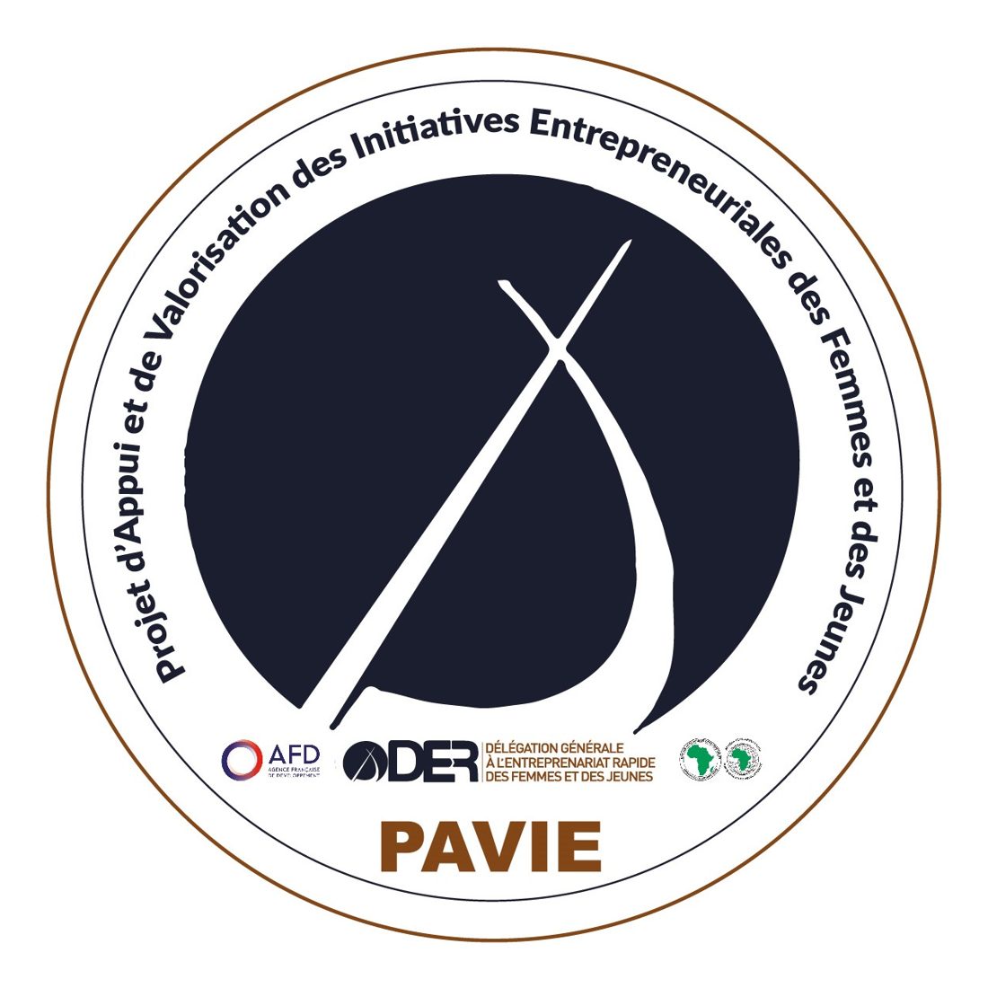 Logos de la DER/FJ et sceau du programme PAVIE